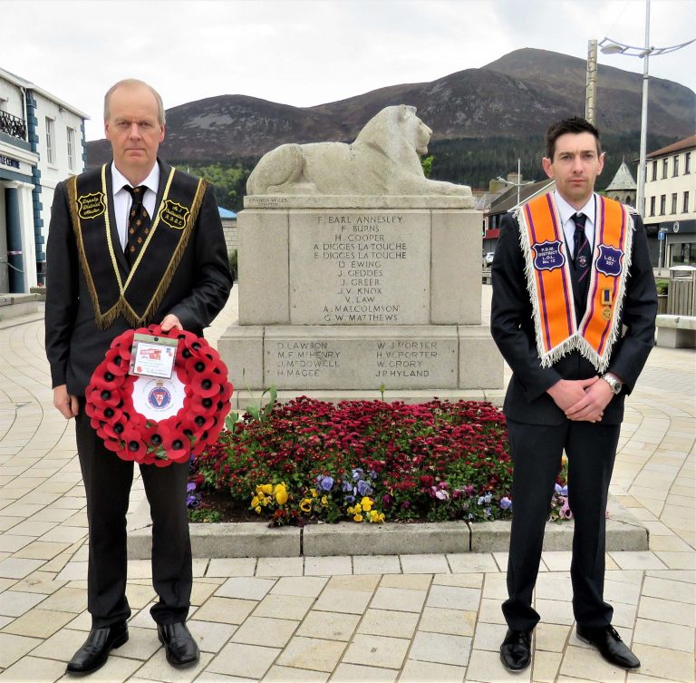 Castlewellan Orange And Black Lay Wreaths ON VE Day Castlewellan Orange And Black Lay Wreaths ON VE Day