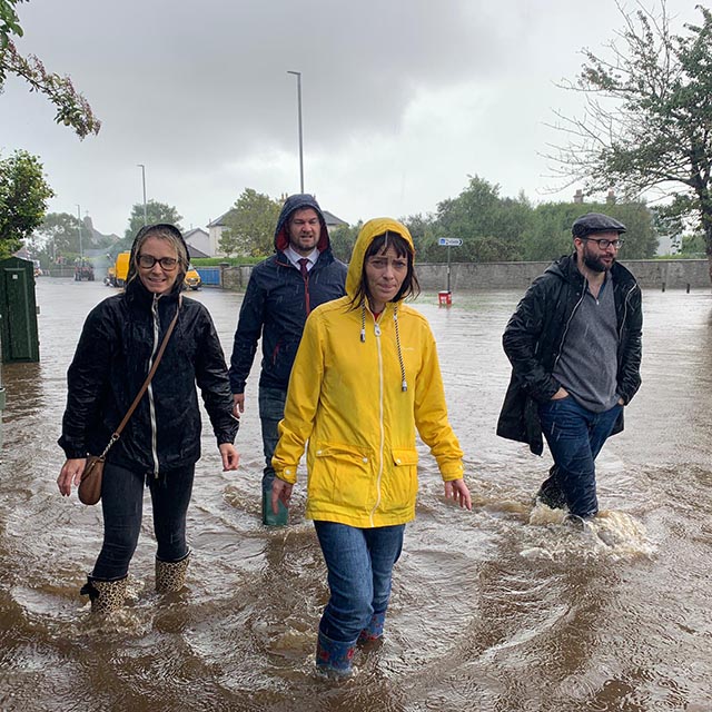 Mallon Visits The Scene Of Flooding In Newcastle