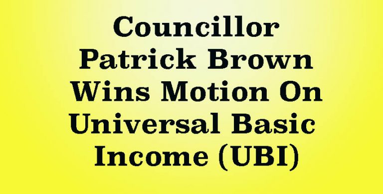 Brown Brings Forward Successful Motion On UBI Brown Brings Forward Successful Motion On UBI