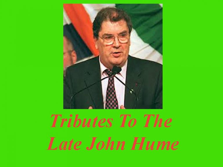 Tributes To John Hume Over The Political Spectrum