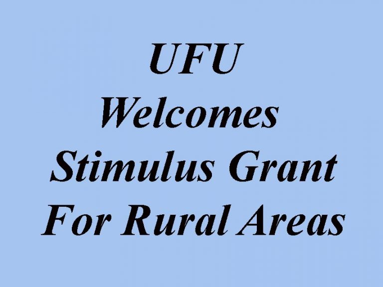 UFU Says Stimulus Fund Is Vital For Recovery