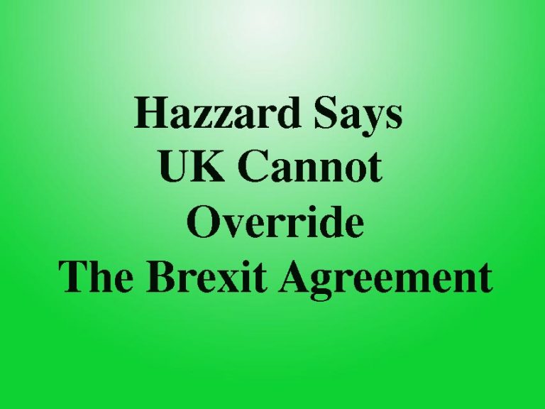 Hazzard Says UK Will Face Legal Challenge Over Brexit