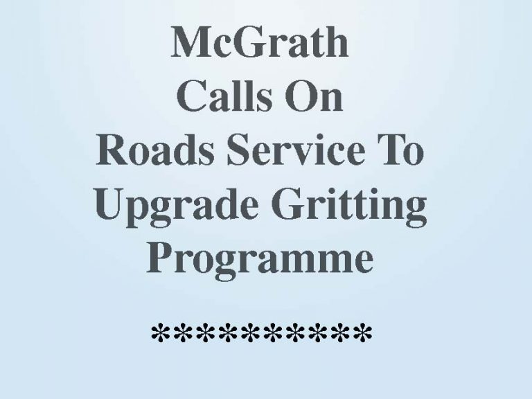 McGrath Calls On Roads Service To Update Gritting