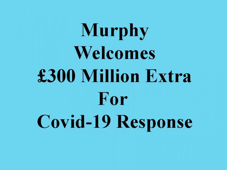 Finance Minister Welcomes £300m For Covid Response