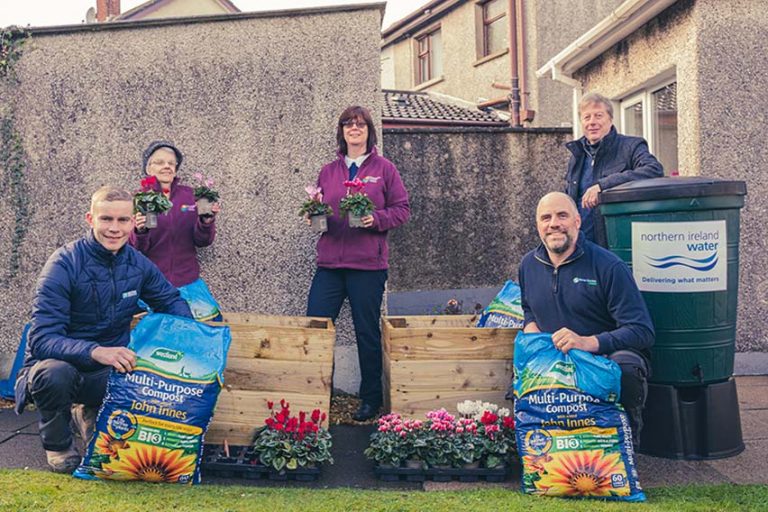 NI Water Ballygowan Team Give Plants To Community Group
