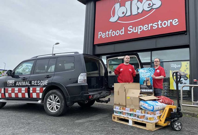 Jollyes Of Newry Donates Pet Food To USPCA Jollyes Of Newry Donates Pet Food To USPCA