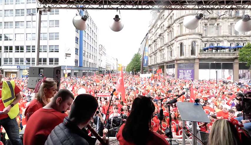 An Lá Dearg Turns Belfast Red For The Irish Language Act - Down News