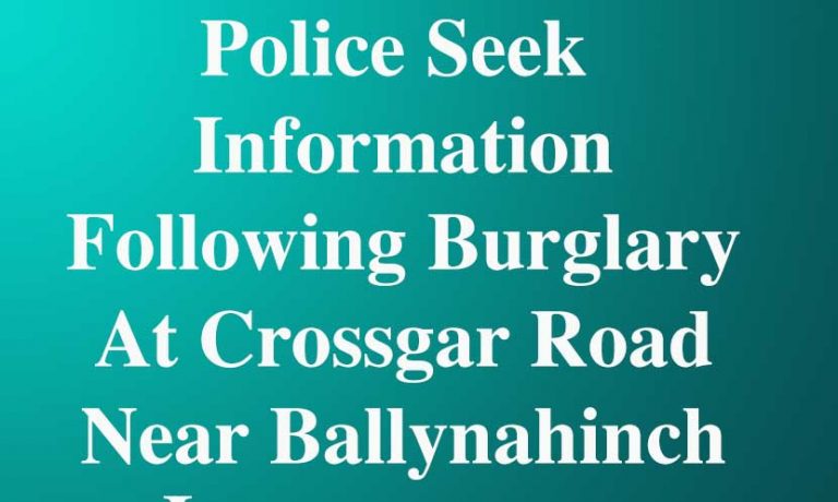Ballynahinch Burglary Appeal By Police