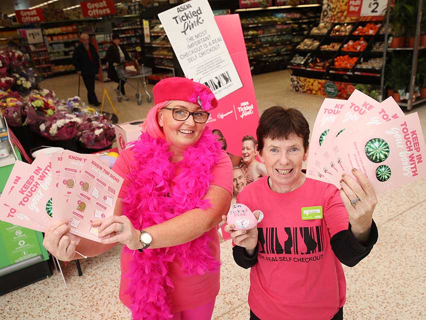 Asda - A huge thank you to all our generous customers, colleagues and  volunteers who've been supporting our Tickled Pink breast cancer campaign  throughout October. Colleagues have taken part in a range