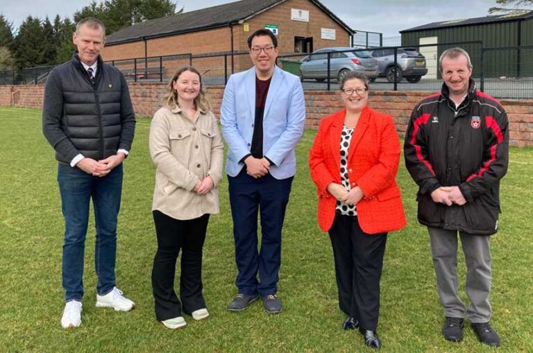 Alliance Representatives Visit Saintfield United FC