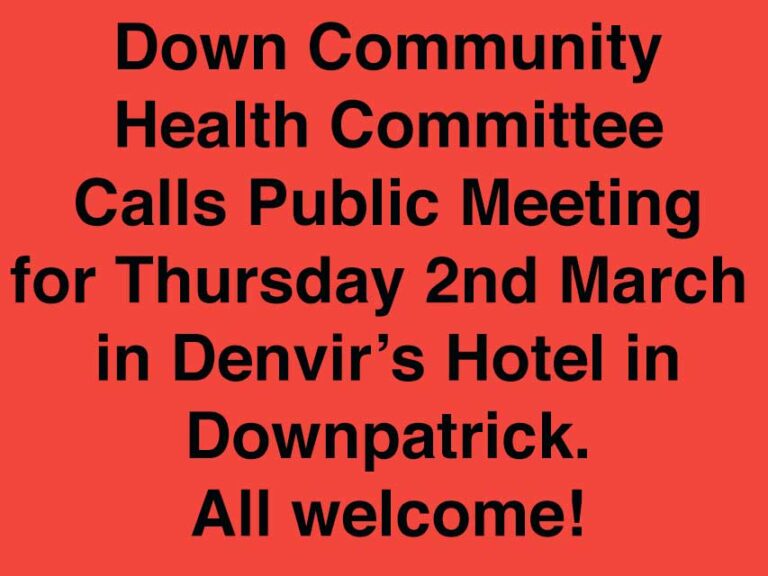 Down Community Health Committee Meeting Notice