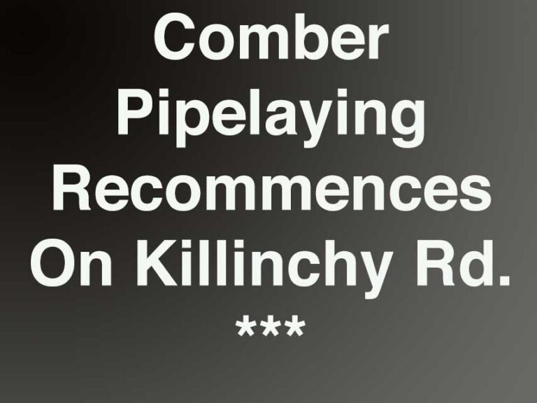 Comber Pipe Laying Works Recommences