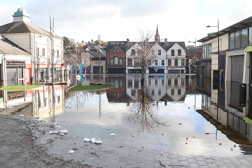The flooded centre of Downpatrick last November 2023. 