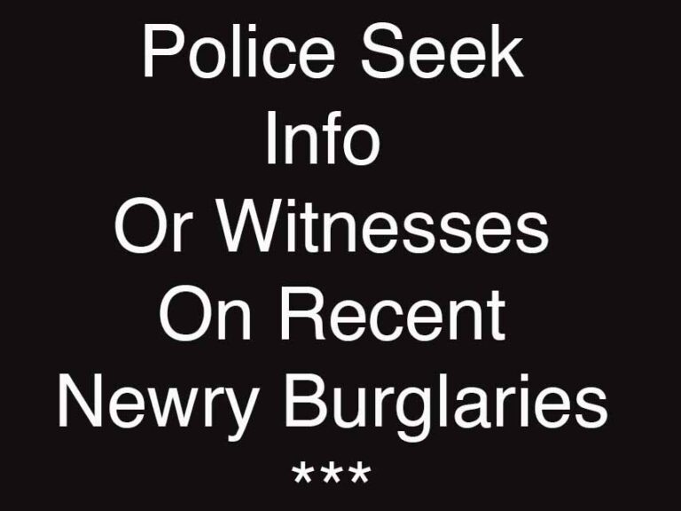 Police Appeal For Info On Newry Burglaries