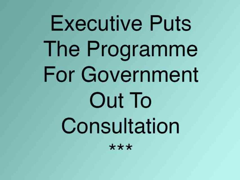 Programme For Government Consultation Is Launched