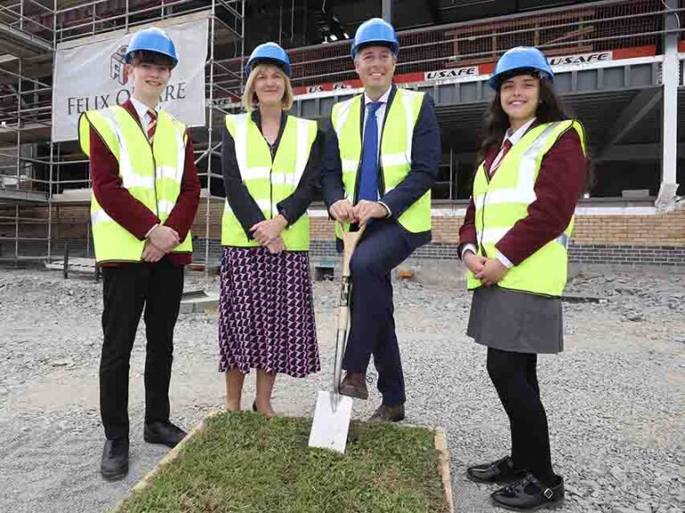 Givan Cuts The Sod At Strangford Integrated College
