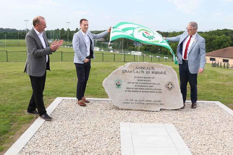 President Jarlath Burns Unveils Stone For GAA Founder President Jarlath Burns Unveils Stone For GAA Founder