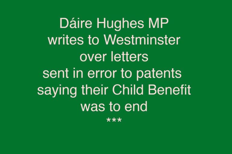 Hughes Concerned Over Child Benefit Letters Hughes Concerned Over Child Benefit Letters