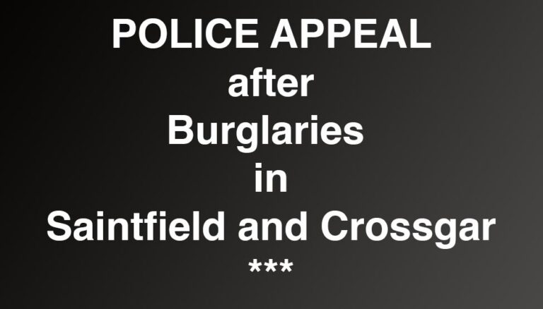 Appeal After Crossgar Saintfield Burglaries