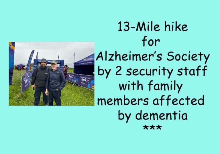 Alzheimer’s Society Benefits From Trust Duo’s 13 Mile Hike