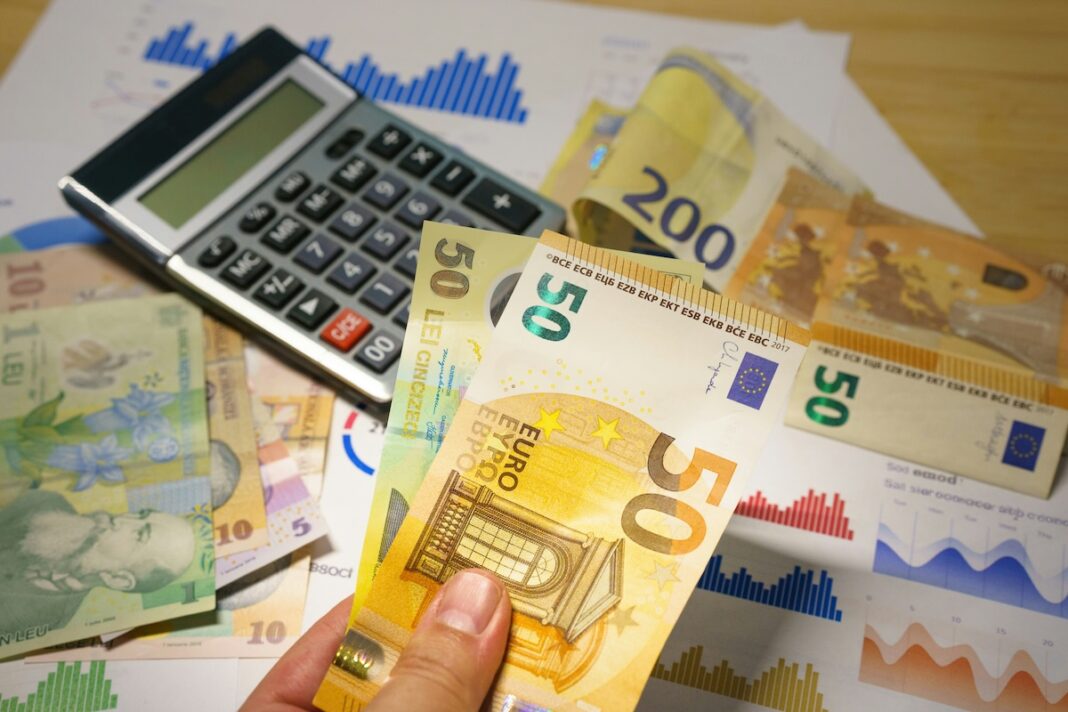euros and a calculator